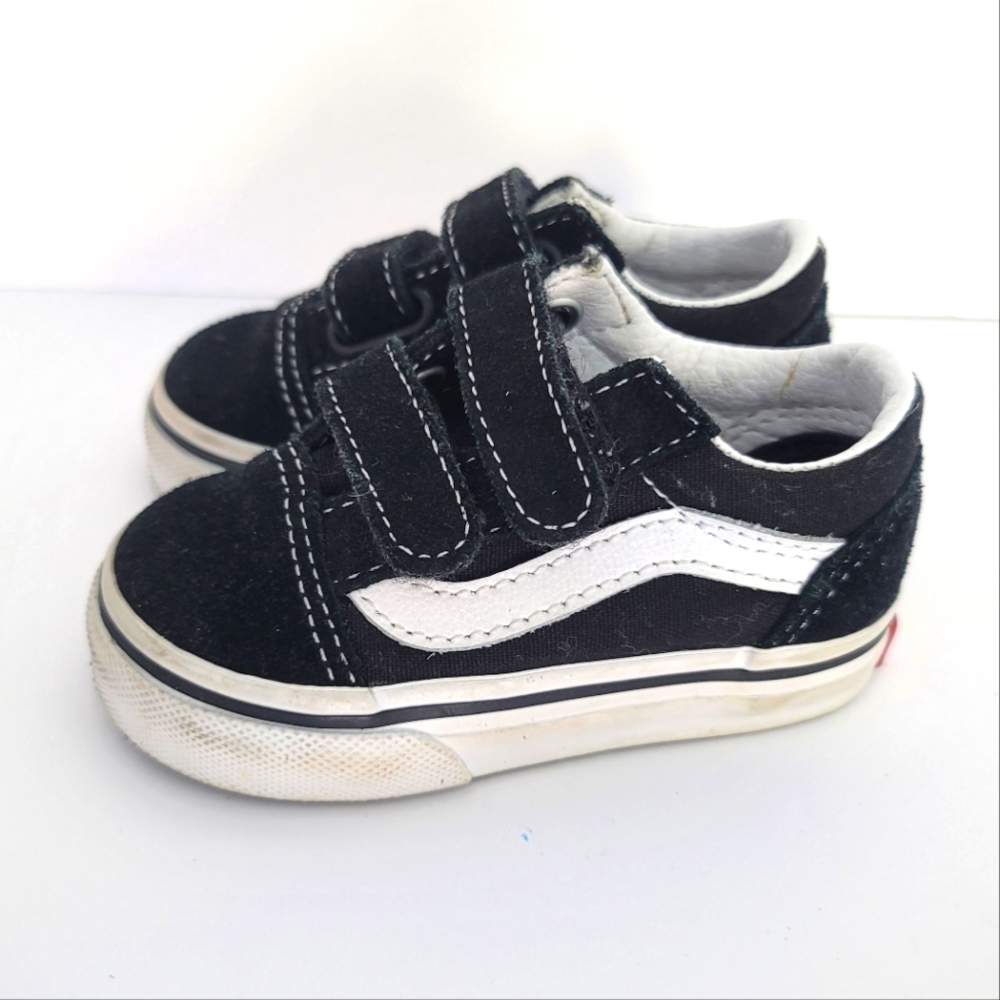 Vans toddler baby old skool v shoe black and white originals